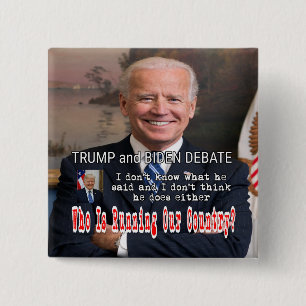 Trump och biden Debatt Knapp
