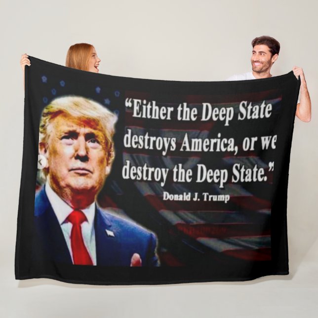 TRUMP och DEEP STATE Fleecefilt (På plats)