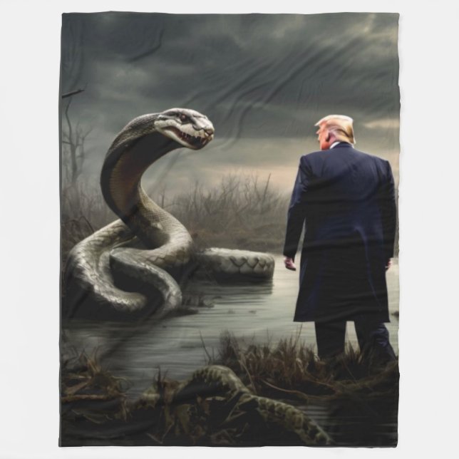 TRUMP och DEEP STATE Fleecefilt (Framsidan)