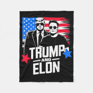 Trump och Elon 2024 Presidentval i Amerika Fleecefilt