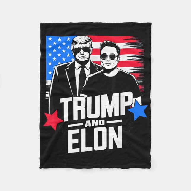 Trump och Elon 2024 Presidentval i Amerika Fleecefilt (Framsidan)