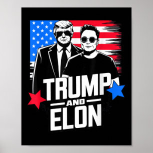Trump och Elon 2024 Presidentval i Amerika Poster