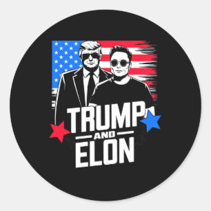 Trump och Elon 2024 Presidentval i Amerika Runt Klistermärke