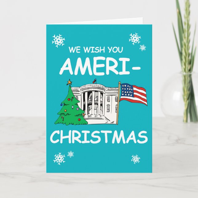 Trump och Hillary Wish You Ameri-Jul Helgkort (Framsida)