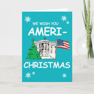 Trump och Hillary Wish You Ameri-Jul Helgkort