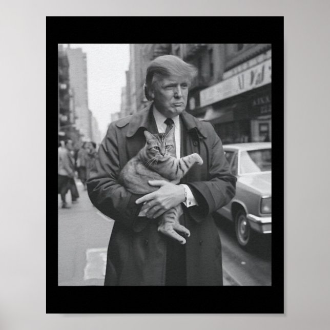 Trump och katt i New York Poster (Framsidan)