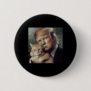 Trump och katt - Lustigt trumfkort Knapp