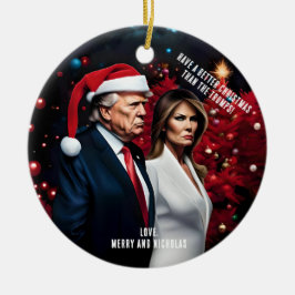 Trump och Melania Bad jul Julgransprydnad Keramik
