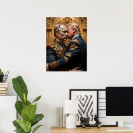 Trump och Putin Embrace Poster