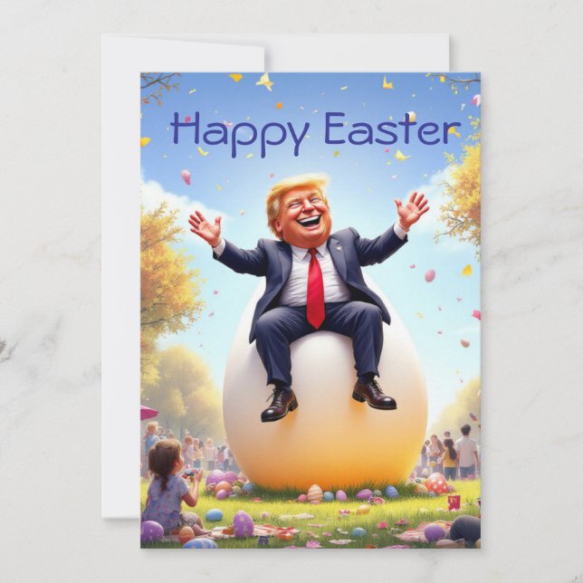 Trump och stort ägg julkort (Framsida)