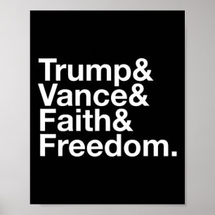 Trump Och Vance Och Tro Och Frihet Lista - Usa E Poster