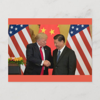 Trump och Xi-handskakkort Vykort