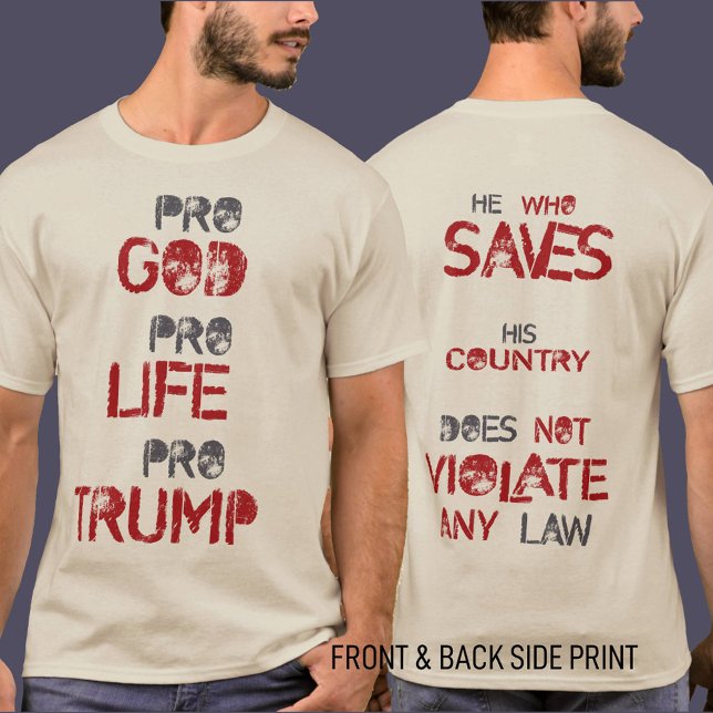 Trump-offertleverans | Konservativ Apparel T-Shirt (Trump Quote Shirt | Conservative Apparel T-Shirt
He Who Saves His Country Does Not Violate Any Law)