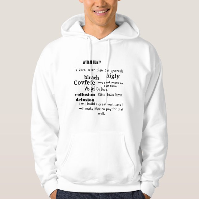 Trump Ord Cloud Typography Hoodie (Framsida)