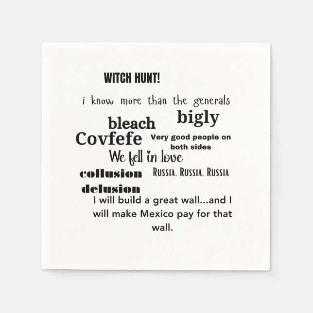 Trump Ord Cloud Typography Pappersservett (Framsidan)