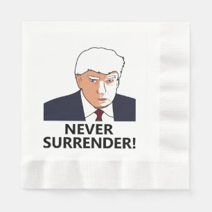 Trump Överge aldrig Mugg Shot Pappersservett