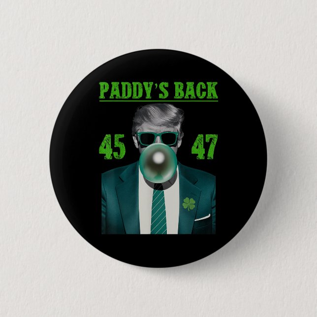 Trump Paddys back Design - Lustigt Trump St Knapp (Framsida)