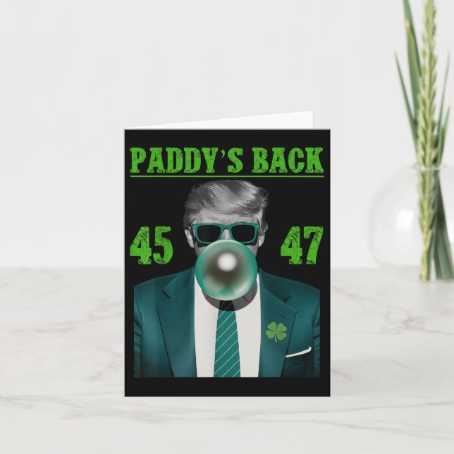 Trump Paddys back Design - Lustigt Trump St Kort (Framsida)
