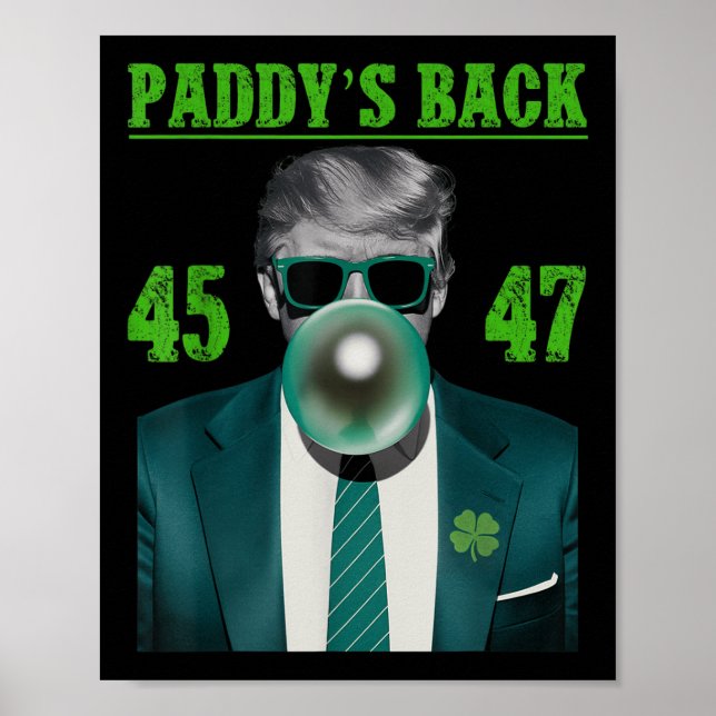 Trump Paddys back Design - Lustigt Trump St Poster (Framsidan)