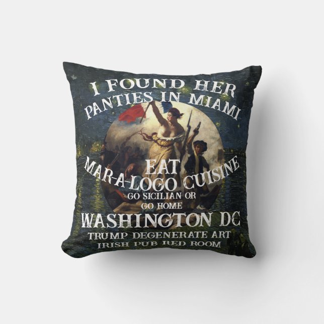 Trump Panties Miami Catholic Church White Kudde (Framsida)