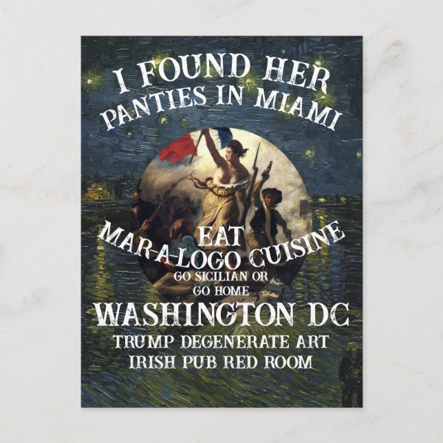 Trump Panties Miami Catholic Church White Vykort (Framsida)