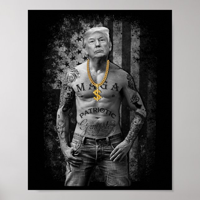 Trump Patriotic Gangster - antiliberal republikan Poster (Framsidan)
