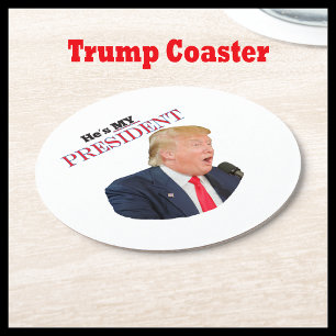 Trump Patriotic 🚗 USA Han är Min president Underlägg Papper Rund