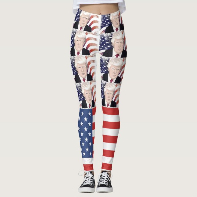 TRUMP PATRIOTIC YOGA BYXOR LEGGINGS (Framsida)
