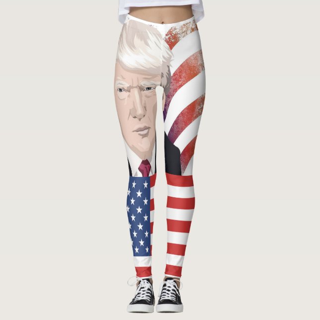 TRUMP PATRIOTISK YOGA BYXOR (Framsida)