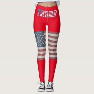 TRUMP PATRIOTISKA USA FLAGG YOGABYXOR LEGGINGS