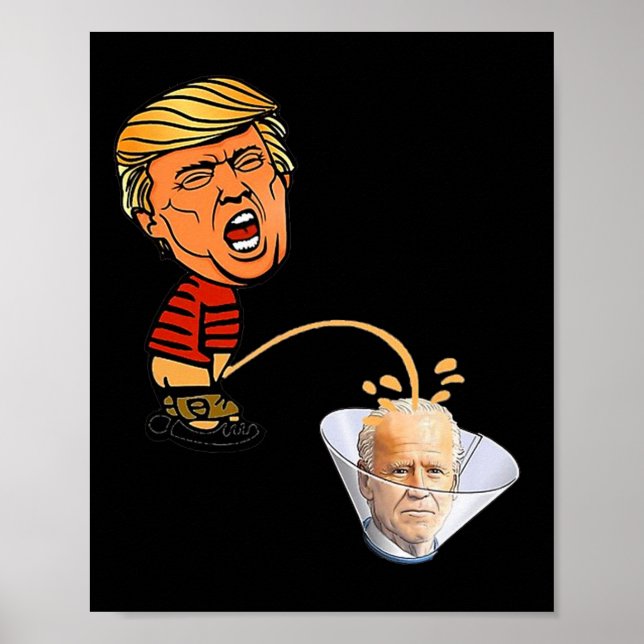 Trump peeing' 0n Biden  Poster (Framsidan)