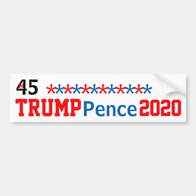 Trump Pence 2020 Rött vitt blått Stars EDIT NAMN Bildekal (Framsidan)