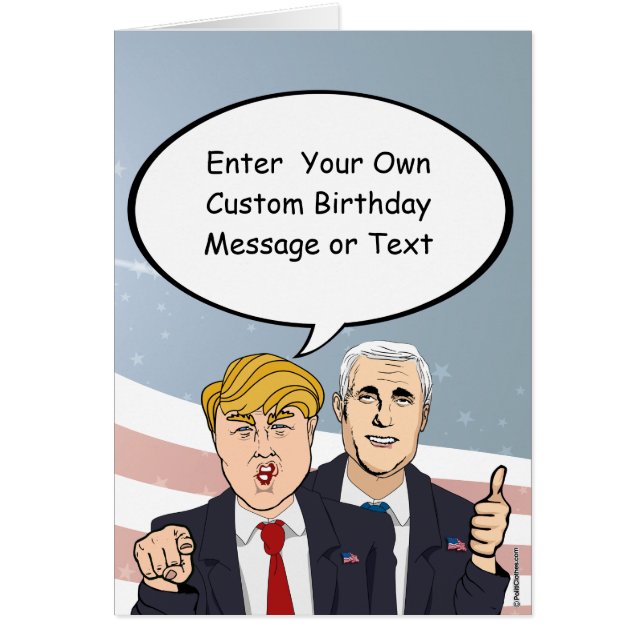 Trump Pence Birthday Card - Anpassa ditt meddeland Hälsningskort (Framsidan)