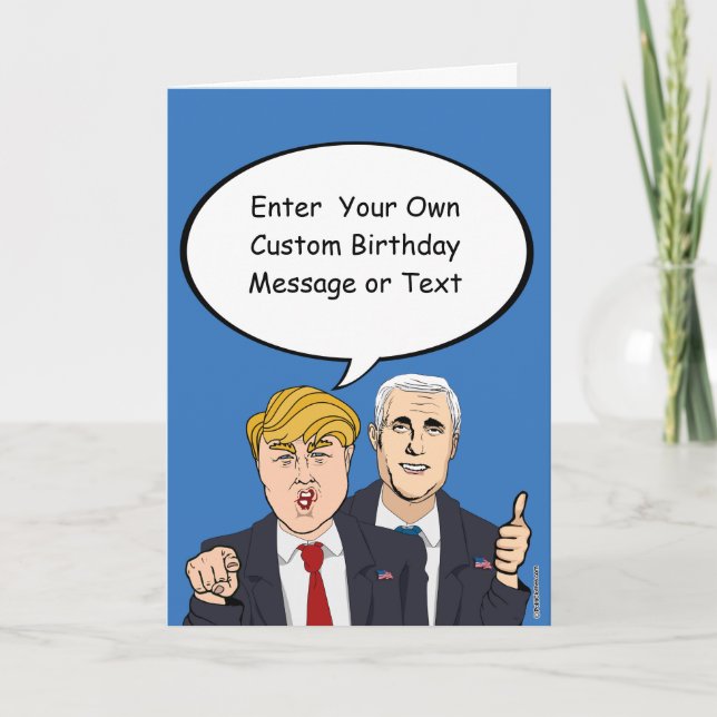 Trump Pence Birthday Card - Anpassa ditt meddeland Kort (Framsida)