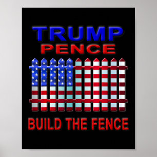 Trump Pence Bygger Stängslet Poster