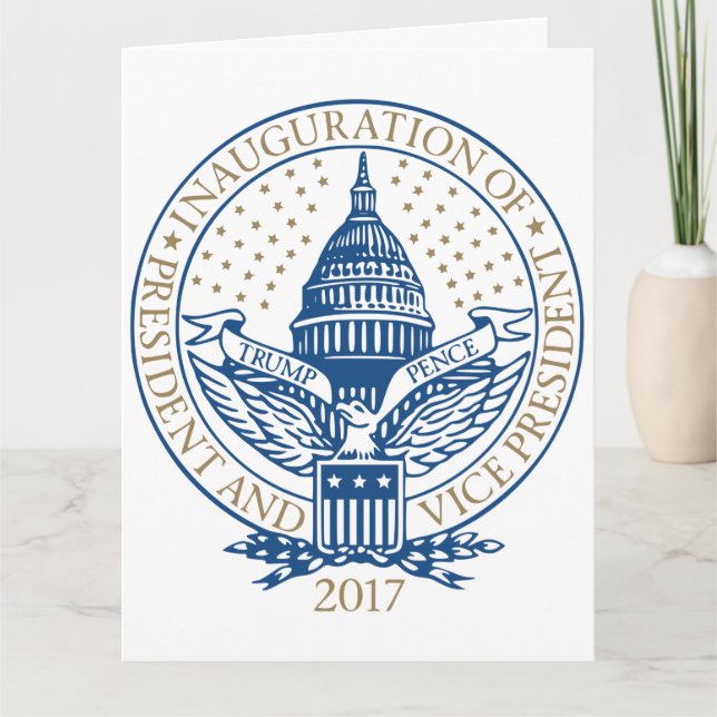 Trump Pence President Inaugural Logotyp Inaugurati Kort (Framsida)