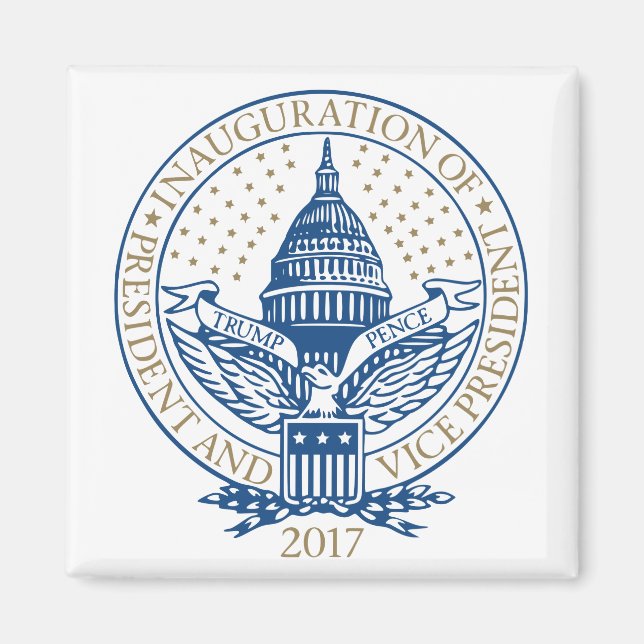 Trump Pence President Inaugural Logotyp Inaugurati Magnet (Framsidan)