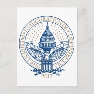 Trump Pence President Inaugural Logotyp Inaugurati Vykort