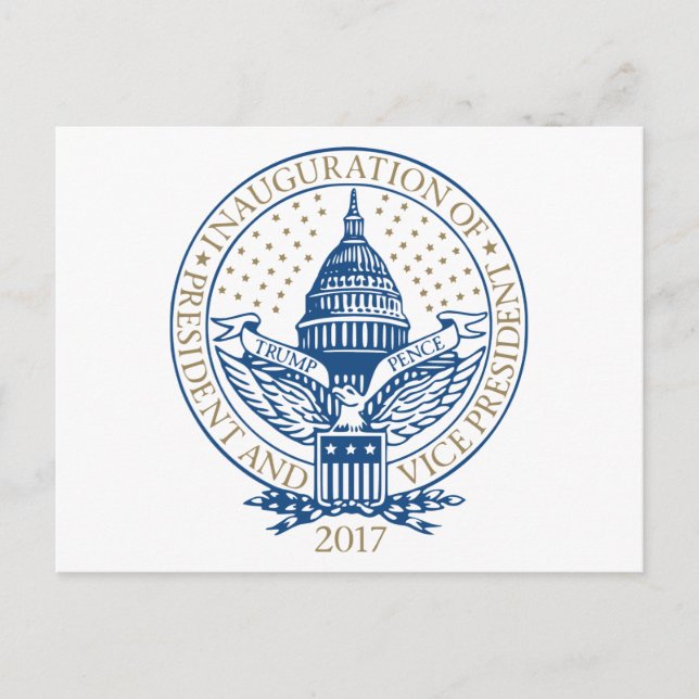 Trump Pence President Inaugural Logotyp Inaugurati Vykort (Framsida)
