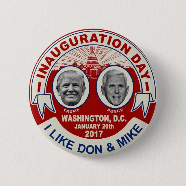 Trump Pence Retro Stil Inauguration Day Souvenir Knapp (Framsida)