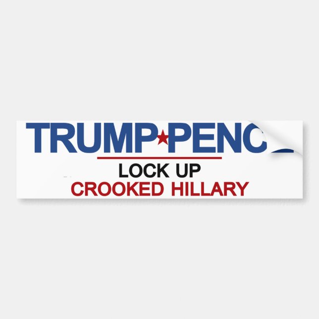 Trump Pence sätt Crooked Hillary i fängelse Bildekal (Framsidan)