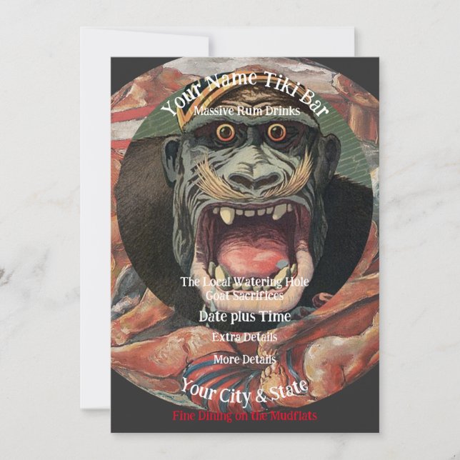 Trump Personalized Name Tiki Bar Your City State Inbjudningar (Framsida)