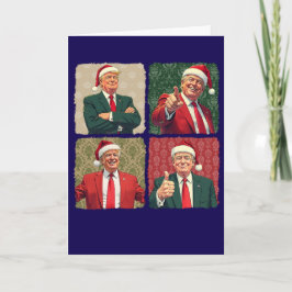 Trump Pop Art Christmas Card Custom Message MAGA Kort