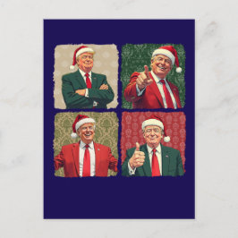 Trump Pop Art Christmas Postcard Patriotic Holiday Helg Vykort