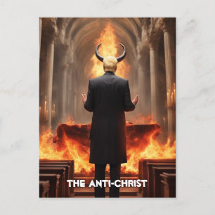 Trump Prays i en kyrka Anti-Jesus Vykort