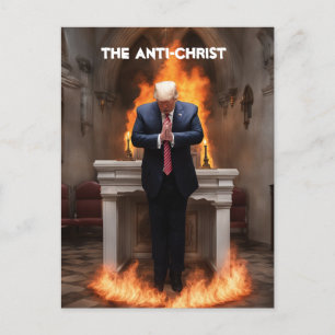 Trump Prays i en kyrka Anti-Jesus Vykort
