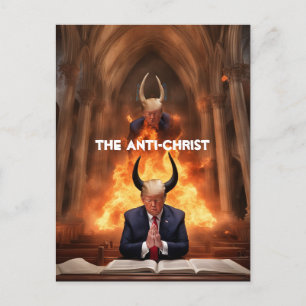 Trump Prays i en kyrka Anti-Jesus Vykort