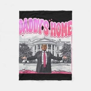Trump President 2024 Tee Funny Pappor Home Trump Fleecefilt