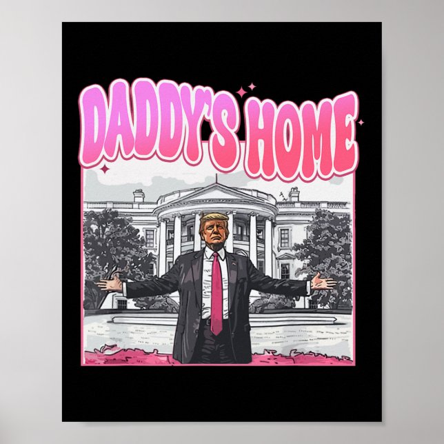 Trump President 2024 Tee Funny Pappor Home Trump Poster (Framsidan)