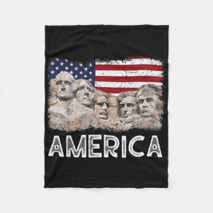 Trump President 45:e Rushmore Mount American Flagg Fleecefilt